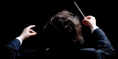 a behind shot of a music conductor 