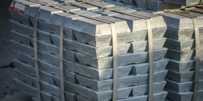 A pallet of metal ingots