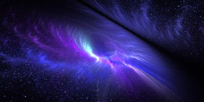 Purple light scattering in space