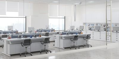 Image of a lab with glass walls