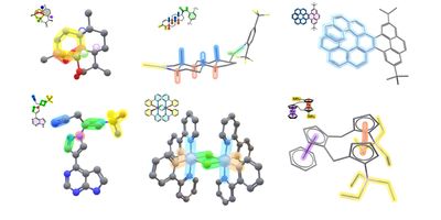 Different representations of chemicals on a white backgrond