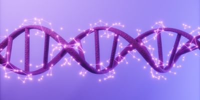 Computer image of DNA strand in purple