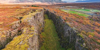 Tectonic plates in Thingvellir, Iceland