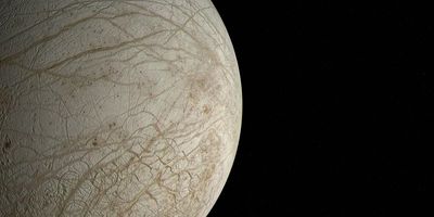 Digitally generated photograph of the Europa, the moon of Jupiter