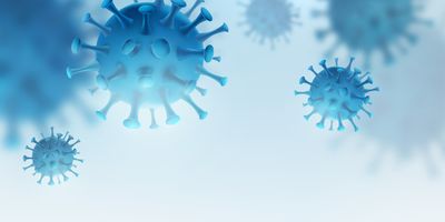 illustration of virus on blue background