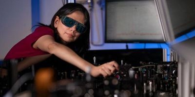 Researcher working on nanocrystal structures