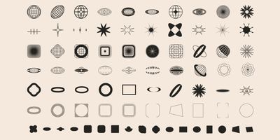 Vector image of various geometric shapes