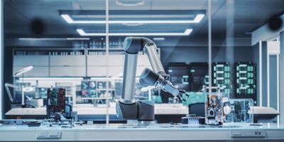 Robotic arm in a laboratory