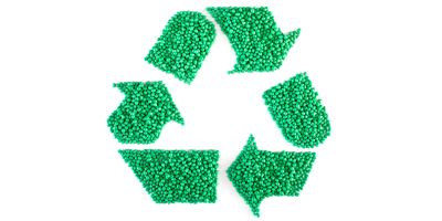 Recycle symbol on white background