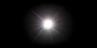 A bright light on black background