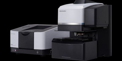 The AIRsight infrared/Raman microscope on a black background