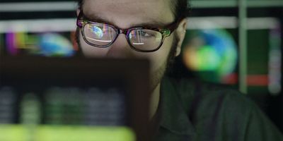 Scientist uses an environmental monitoring system