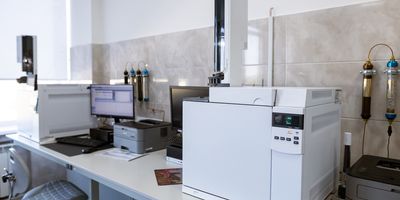 Instruments on a lab bench