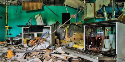 A ransacked, dilapidated lab