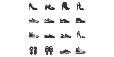 Vector image of different foot wear