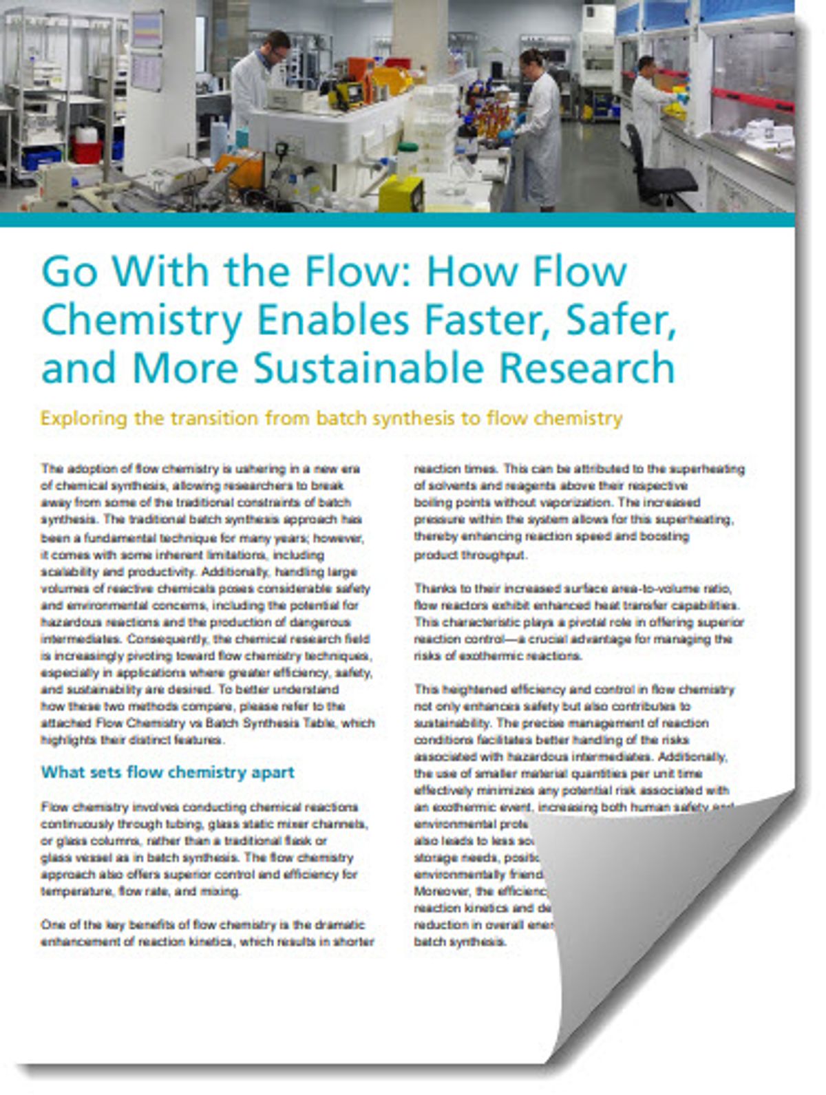 Enhancing efficiency, safety, and sustainability through flow chemistry