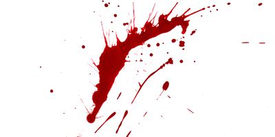 Blood spatter on a white wall