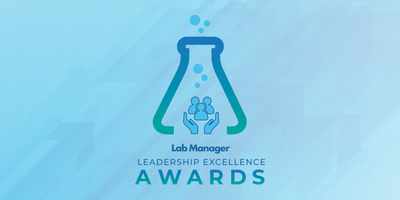 Lab Manager Leadership Excellence Award logo on light blue background